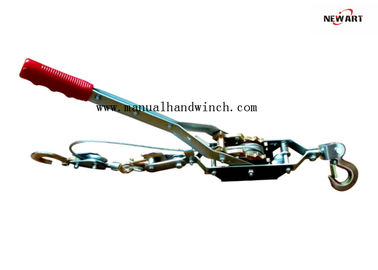 China Customized Color Hand Cable Puller 2T Double Gears Three Hooks Wear Resistance supplier