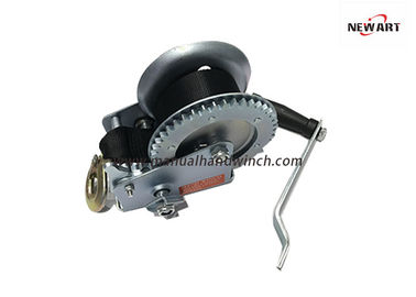 China Heavy Duty Single Hobbing Gear Cable Hand Winch With Strap 1000lb Lifting supplier