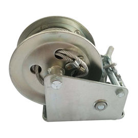 China Marine Power Coating Manual Hand Winch With Cable 1600LB / 727kg Capacity supplier