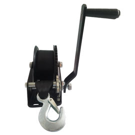 China Black Portable Hand Winch With Brake 545kg Capacity With One Year Warranty supplier