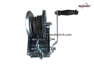 China Small Boat Towing 2 Speed Manual Hand Winch Hand Crank Winch With Cable / Webbing supplier