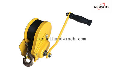 China Small Trailer Boat Manual Hand Winch 1200 Lb Automatic Brake Yellow Plated Manual Winch Pulling supplier