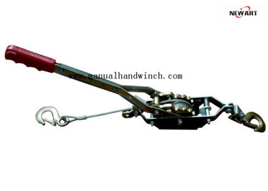 China Chrome Finish Hand Cable Puller 2T Double Gears Two Hooks For Architecture supplier