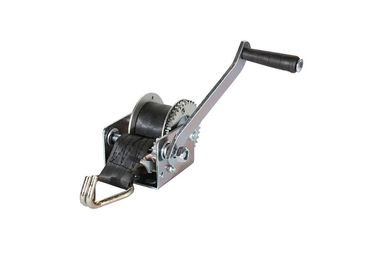China 800 Lb 1000 Lb Manual Hand Winch With Strap , Soft Rubber Handle supplier