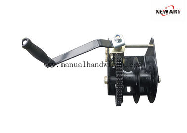 China Double Single Reel 2500 lb Worm Drive Boat Winch / Worm Hand Winch For Lifting Crane / Greenhouse supplier
