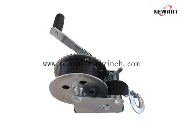 China Portable Hand Crank Winch / Cable Strap Marine Manual Winch 1600 Lb Capacity supplier