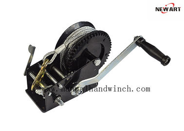 China 2500lbs Small Boat Hand Winch , Black Powder Finished Heavy Duty Manual Winch supplier