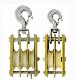 China Aluminum Steel Wire Pulling Pulley Insulated Hoisting Tackle With Nylon Sheave supplier