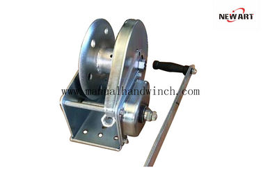 Stainless Steel / Yellow Powder Spur Gear Drum Winches Noiseless Hand Winch With Brake Manual - Capacity: 1200 Lbs supplier